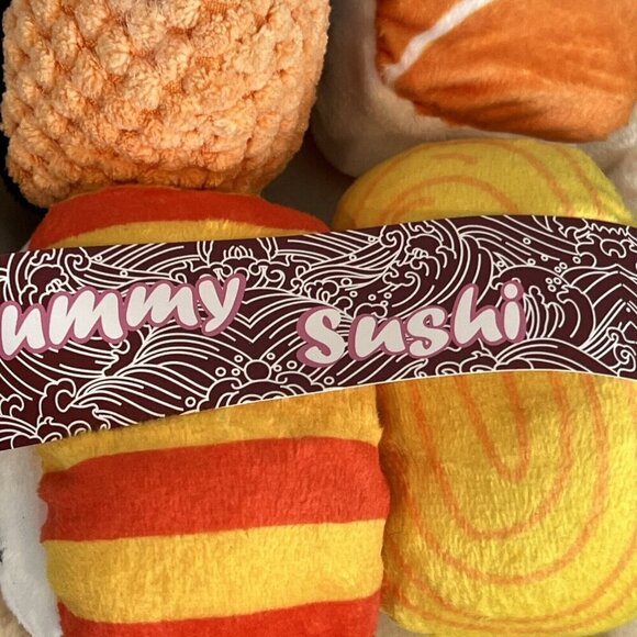Yummy Sushi Dog Toy Set Plush with Squeakers Vibrant Life Cozy Buddy New - Picture 5 of 14